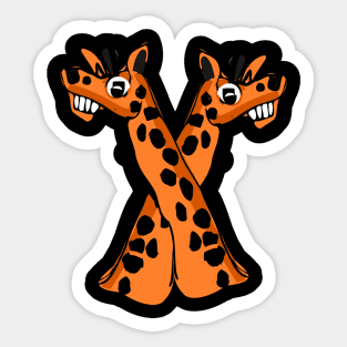 Graceful Encounter - Two Giraffes Sticker